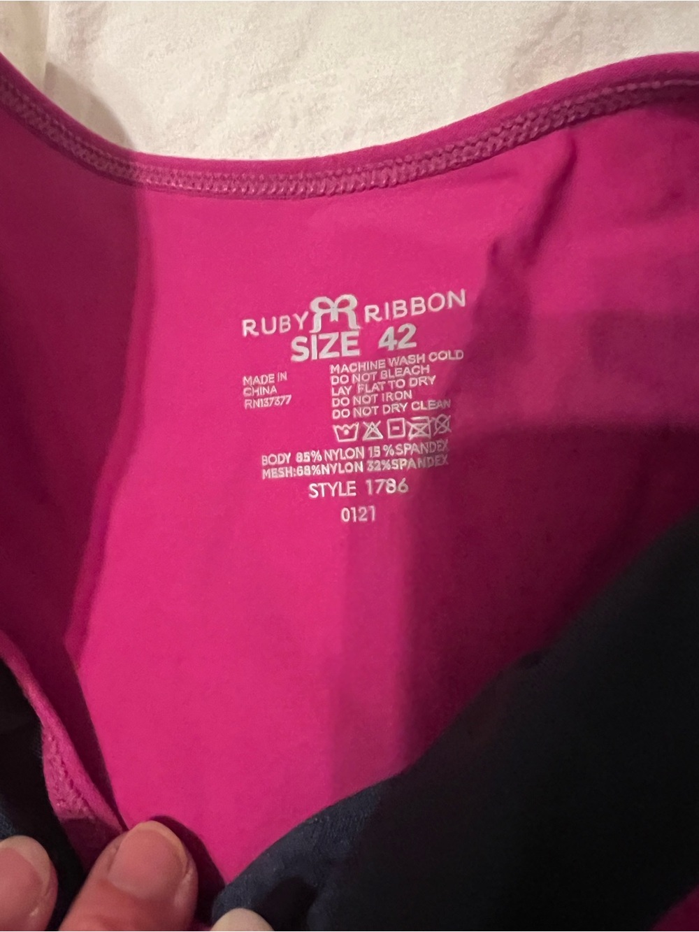 TWO LIKE NEW Ruby Ribbon Black and fuchsia Ruched Racerback Tank - Picture 6 of 7